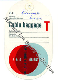 P and O Baggage Labels